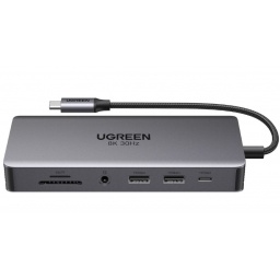 HUB USB C UGREEN 15965 CM681 (11 EN UNO -USB/USBC/HDMI 8K/RJ45/SD/3.5MM/100W)