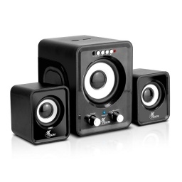Parlantes Xtech XTS375 - Negro y blanco - Entrada auxiliar, reproduccin de audio va USB y SD - Control remoto con bate